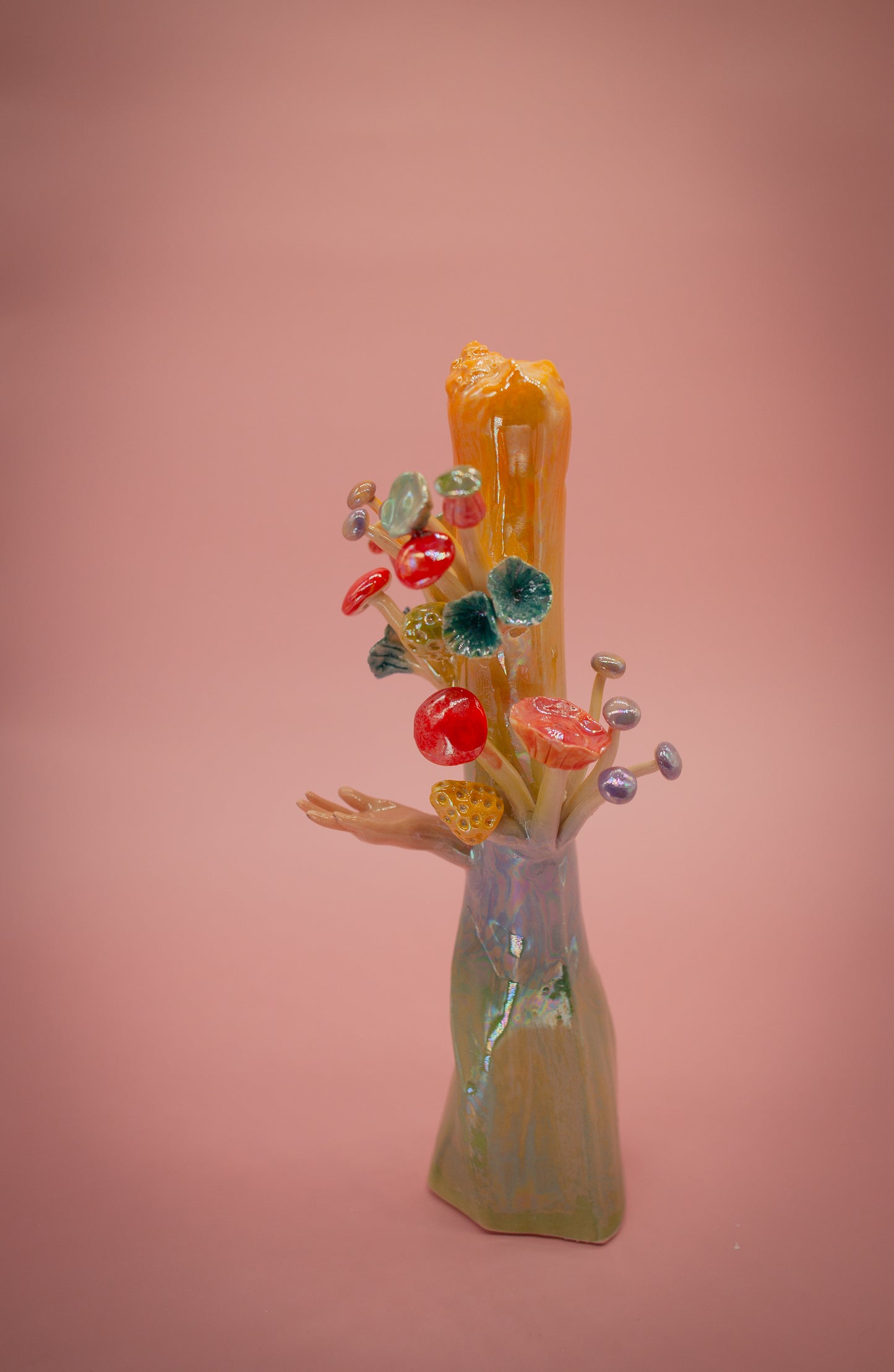 Leek Hand Hook With Mushrroms (wall hanging piece)
