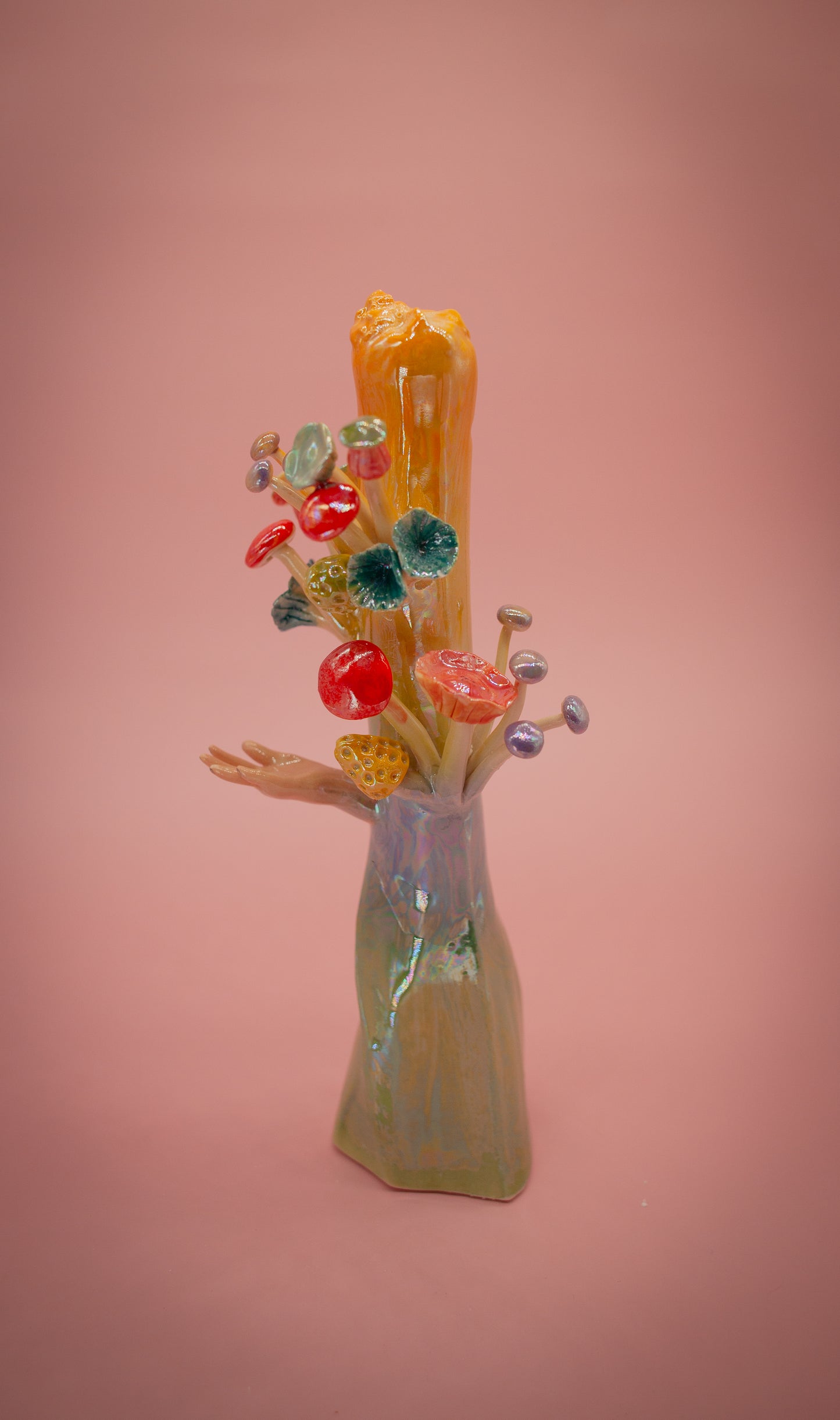 Leek Hand Hook With Mushrroms (wall hanging piece)